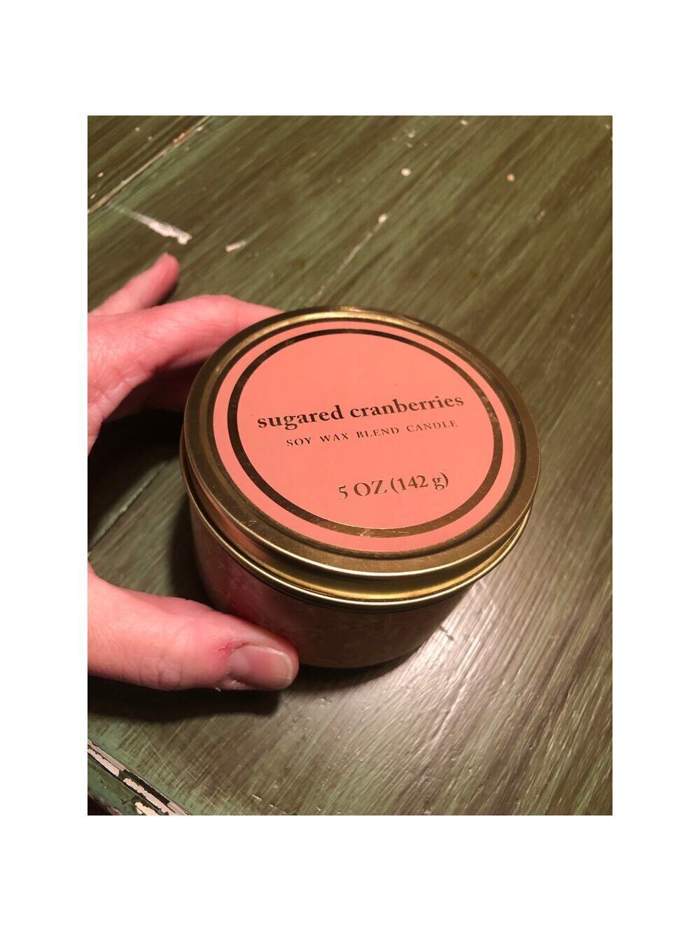 Threshold NEW Sugared Cranberries Soy Wax Blend Tin Jar Candle 5oz